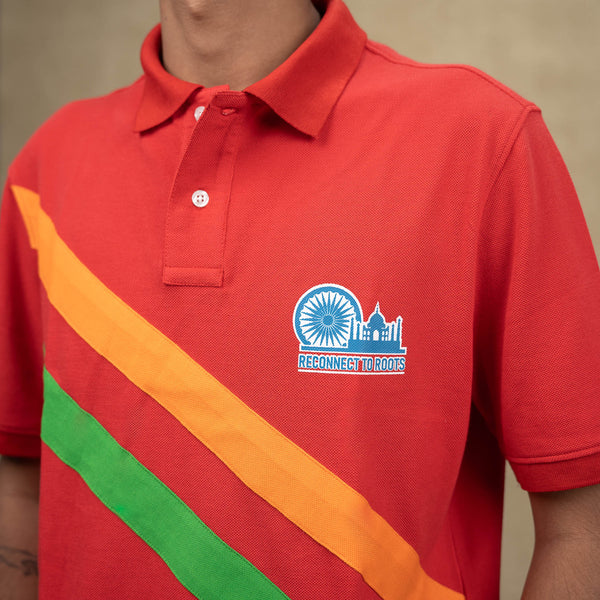 Indian Flag Stripe Polo